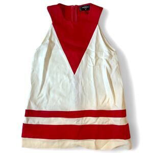 Vintage Funky Red & White Italian-Made Sleeveless Blouse 36 / 0 / S by Giulietta